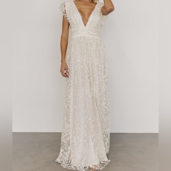 (White) Arline shimmer gown (Baltic Born) - Picture 6 of 14